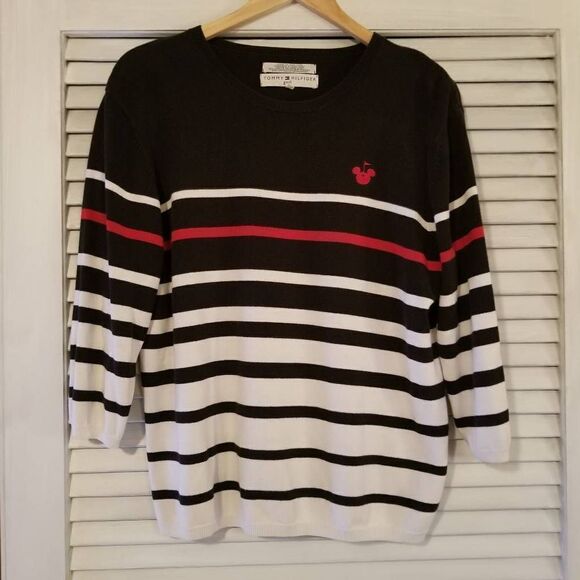 Tommy Hilfiger Disney Golf Sweater Black White Large - Picture 1 of 9